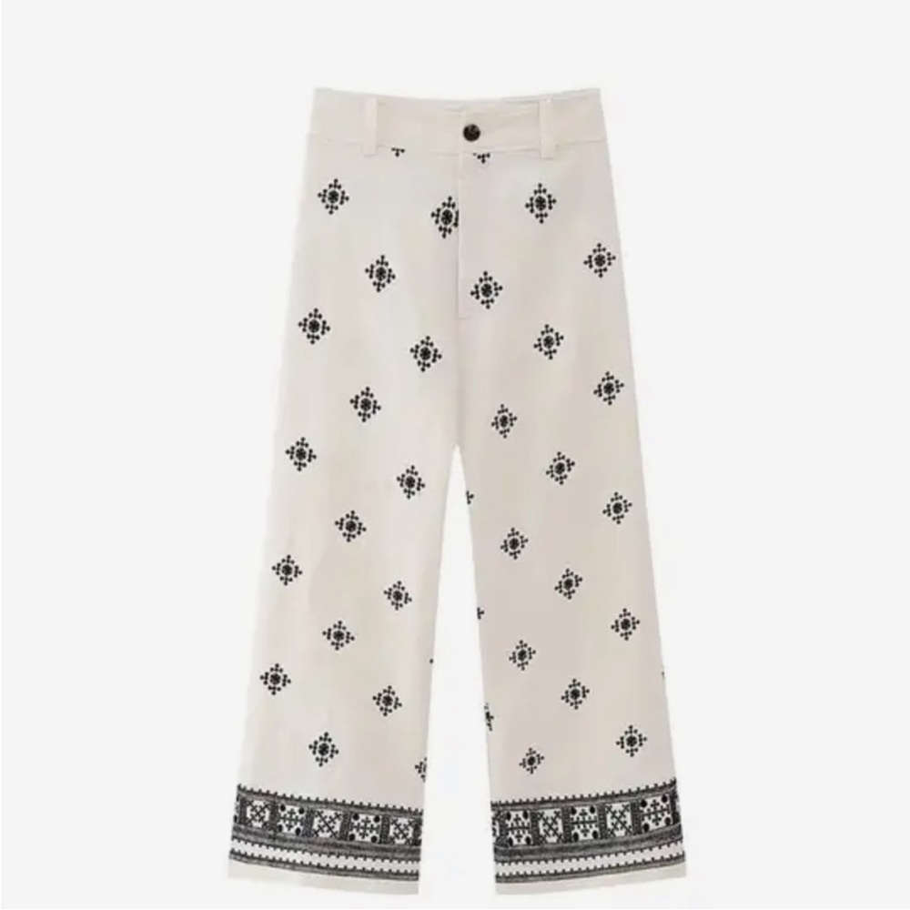 Zara cropped wide leg pants
